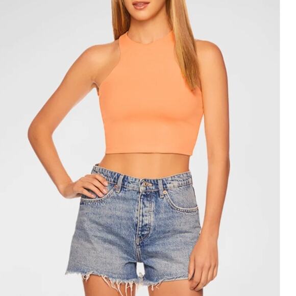 SUSANA MONACO Racerback Crop Top In Cantaloupe XS NEW NWT! - Picture 1 of 4